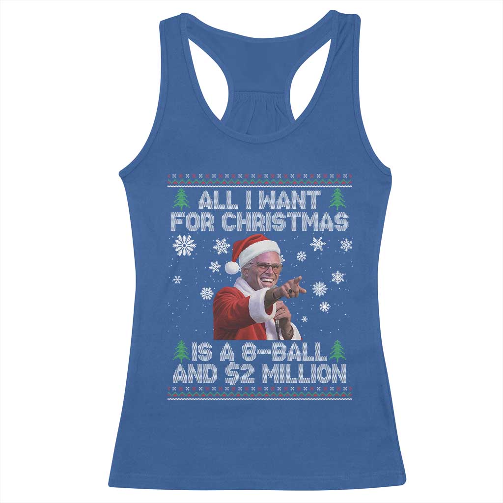 Funny Christmas Billy Meme Racerback Tank Top A 8 Ball and 2 Million Dollars Baby Uncle in Santa Suit TS02 Royal Blue Print Your Wear