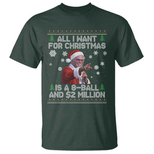 Funny Christmas Billy Meme T Shirt A 8 Ball and 2 Million Dollars Baby Uncle in Santa Suit TS02 Dark Forest Green Print Your Wear