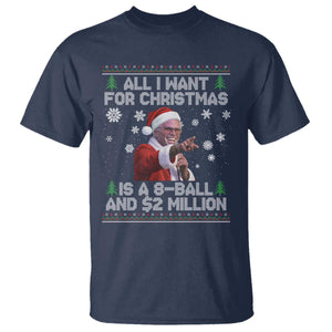Funny Christmas Billy Meme T Shirt A 8 Ball and 2 Million Dollars Baby Uncle in Santa Suit TS02 Navy Print Your Wear