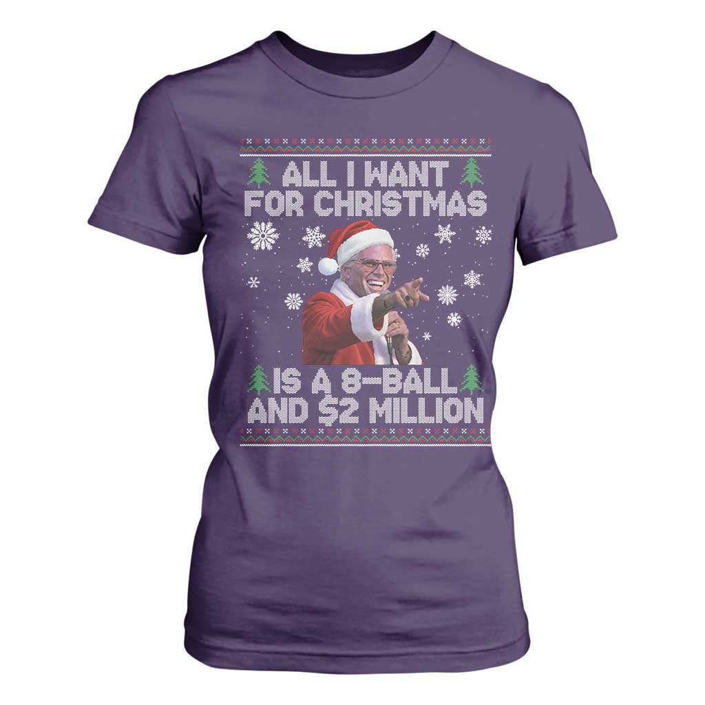 Funny Christmas Billy Meme T Shirt For Women A 8 Ball and 2 Million Dollars Baby Uncle in Santa Suit TS02 Purple Print Your Wear