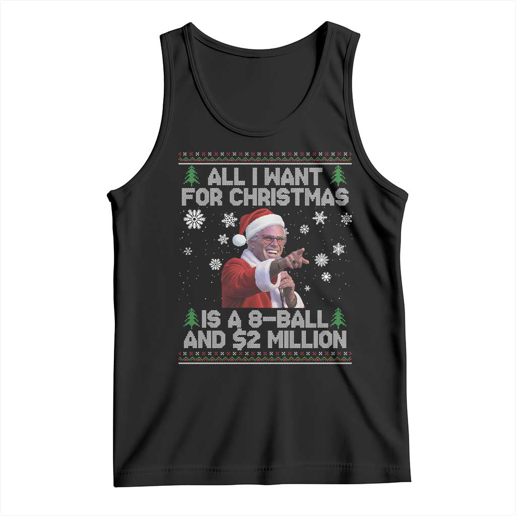 Funny Christmas Billy Meme Tank Top A 8 Ball and 2 Million Dollars Baby Uncle in Santa Suit TS02 Black Print Your Wear