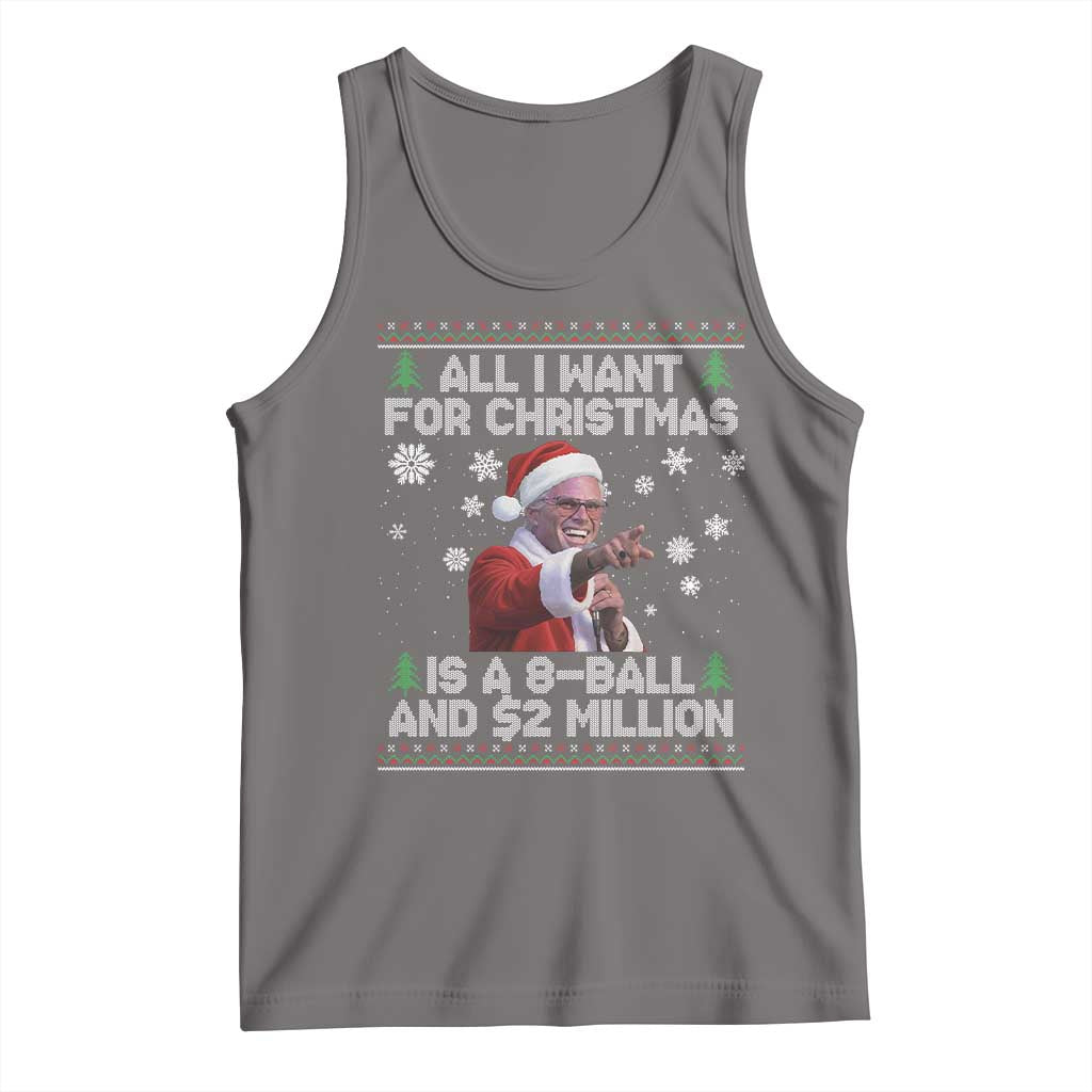 Funny Christmas Billy Meme Tank Top A 8 Ball and 2 Million Dollars Baby Uncle in Santa Suit TS02 Deep Heather Print Your Wear