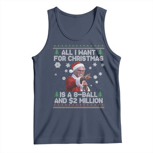 Funny Christmas Billy Meme Tank Top A 8 Ball and 2 Million Dollars Baby Uncle in Santa Suit TS02 Navy Print Your Wear