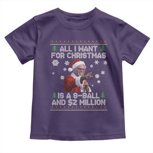 Funny Christmas Billy Meme Toddler T Shirt A 8 Ball and 2 Million Dollars Baby Uncle in Santa Suit TS02 Purple Print Your Wear