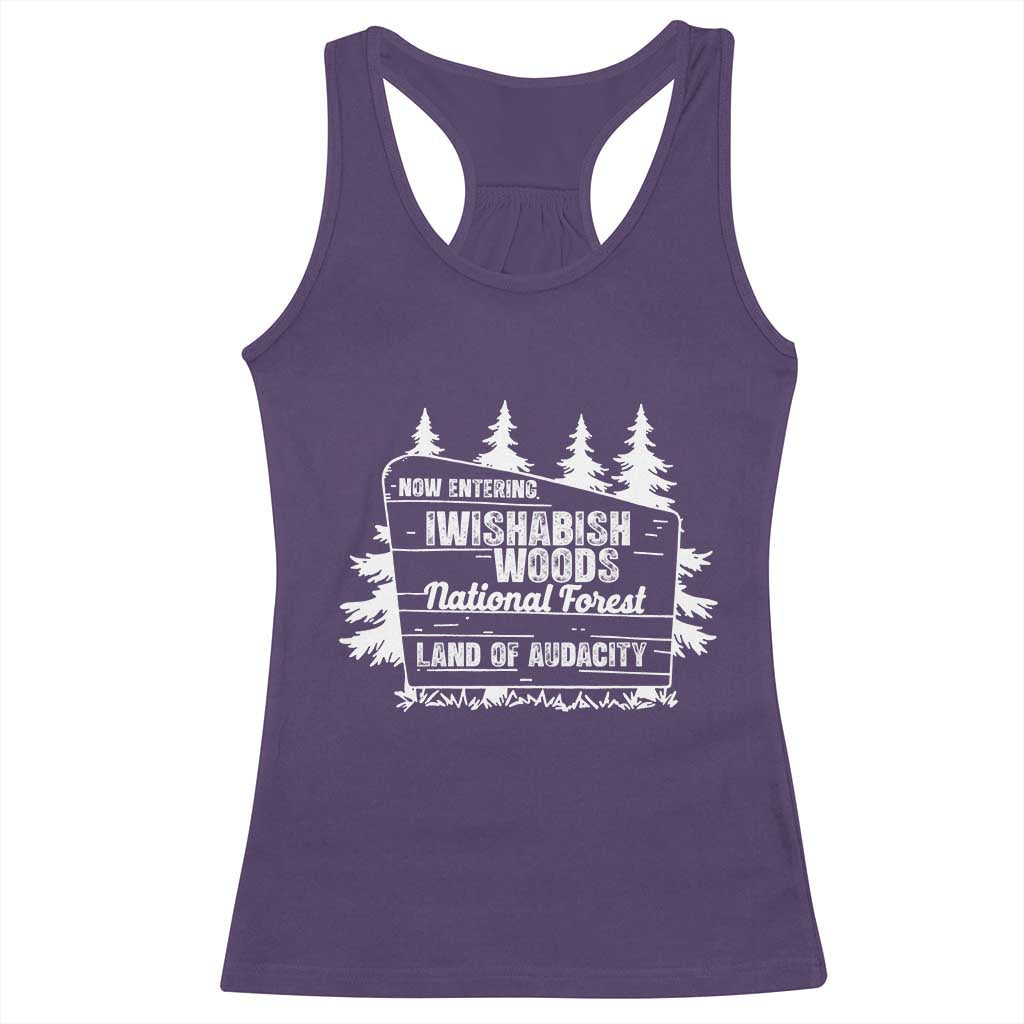 Iwishabish Woods National Forest Racerback Tank Top Funny Land of Audacity Meme Sassy Humor TS02 Purple Print Your Wear