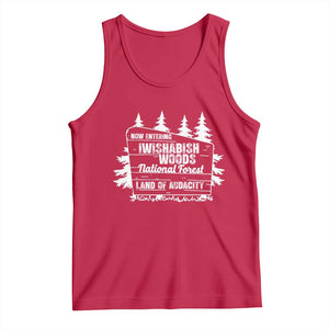 Iwishabish Woods National Forest Tank Top Funny Land of Audacity Meme Sassy Humor TS02 Red Print Your Wear