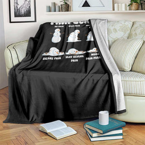 Funny Snowman Pain Scale Christmas Throw Blanket Melting Snowman Holiday Humor TS02 Print Your Wear