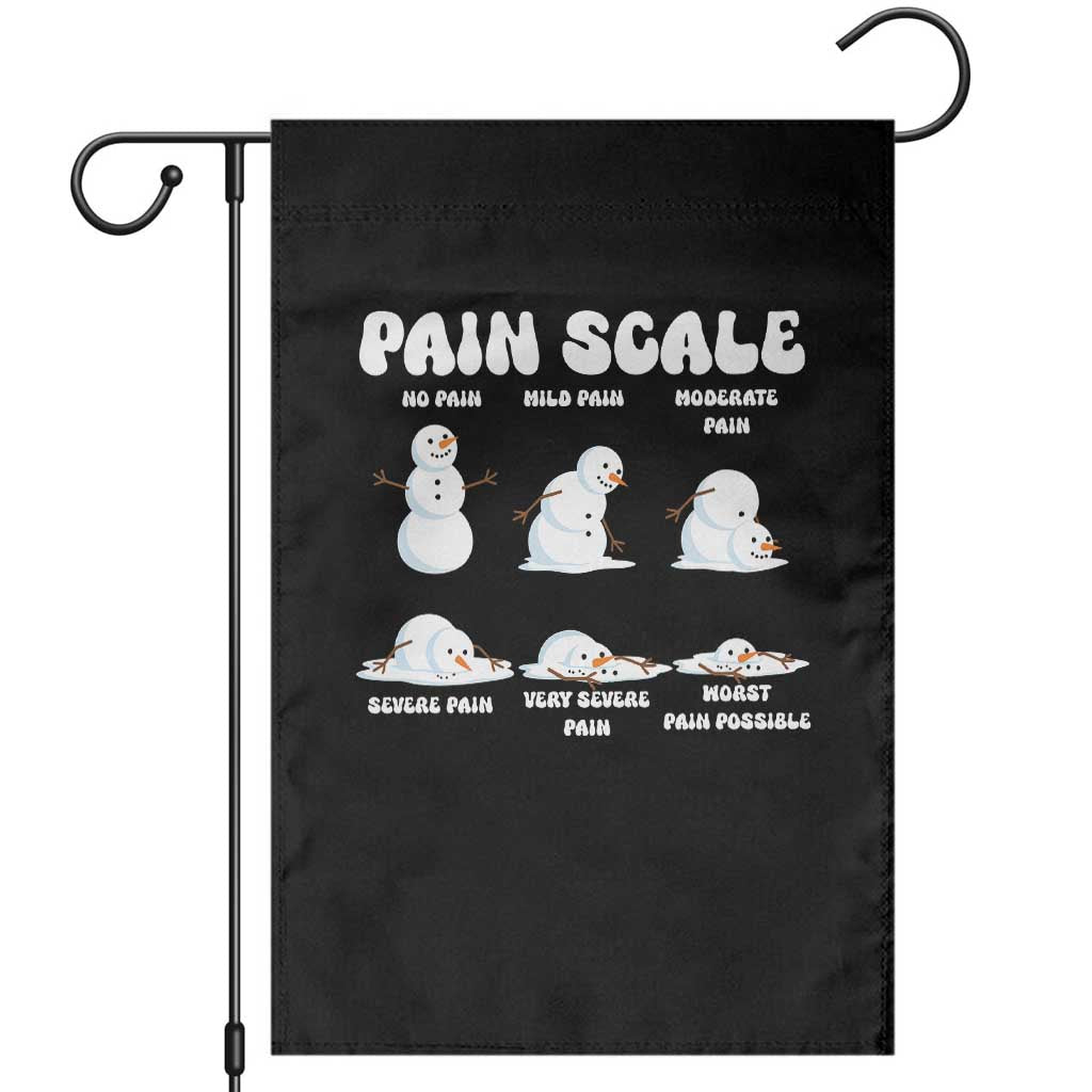 Funny Snowman Pain Scale Christmas Garden Flag Melting Snowman Holiday Humor TS02 Black Print Your Wear