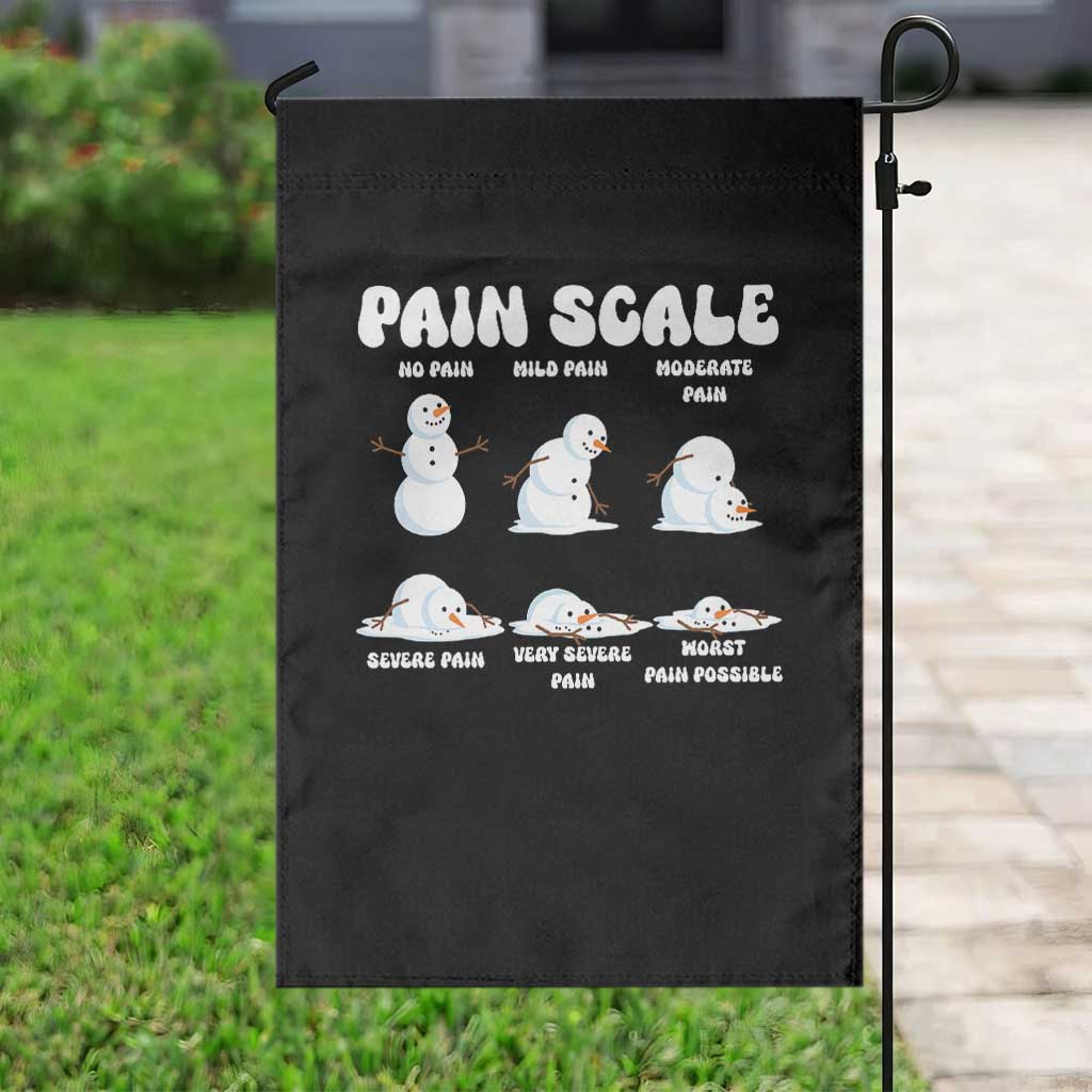 Funny Snowman Pain Scale Christmas Garden Flag Melting Snowman Holiday Humor TS02 Print Your Wear