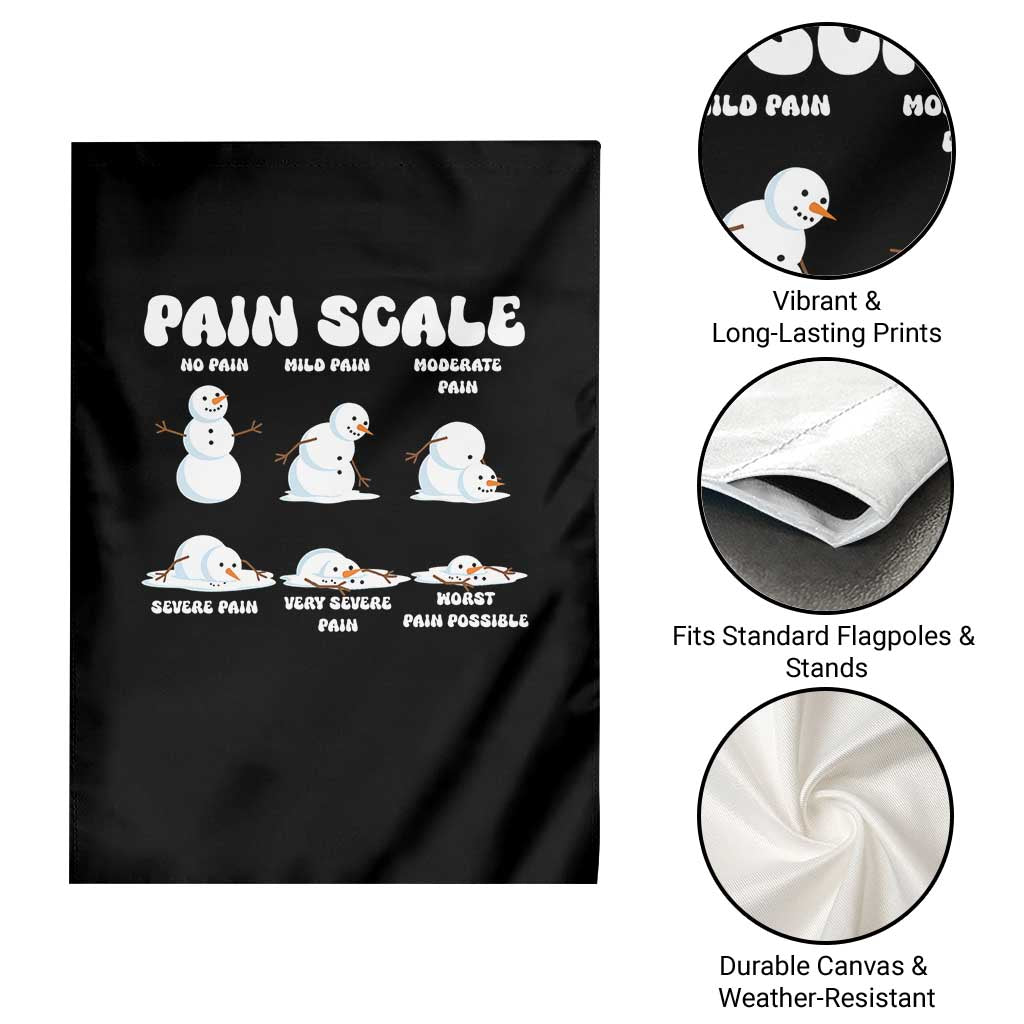Funny Snowman Pain Scale Christmas Garden Flag Melting Snowman Holiday Humor TS02 Print Your Wear