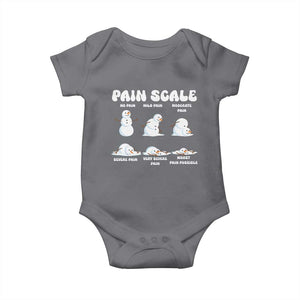 Funny Snowman Pain Scale Christmas Baby Onesie Melting Snowman Holiday Humor TS02 Charcoal Print Your Wear
