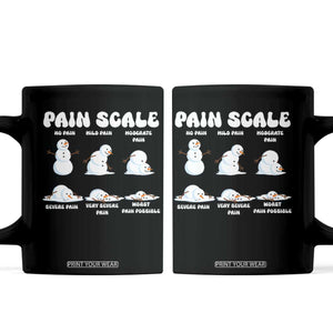 Funny Snowman Pain Scale Christmas Coffee Mug Melting Snowman Holiday Humor TS02 Black Print Your Wear