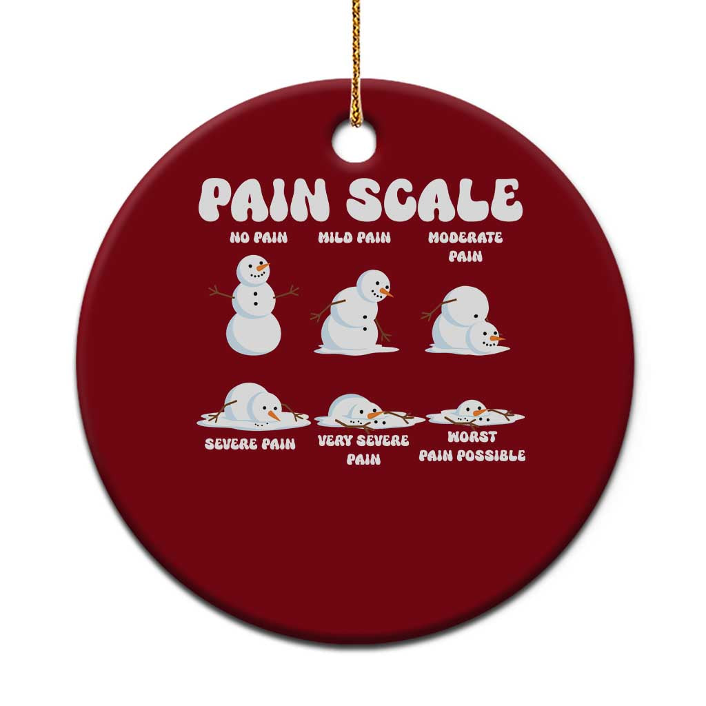 Funny Snowman Pain Scale Christmas Ceramic Ornament Melting Snowman Holiday Humor TS02 1pc Red Print Your Wear