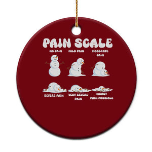 Funny Snowman Pain Scale Christmas Ceramic Ornament Melting Snowman Holiday Humor TS02 1pc Red Print Your Wear