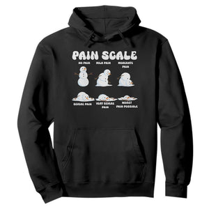 Funny Snowman Pain Scale Christmas Hoodie Melting Snowman Holiday Humor TS02 Black Print Your Wear