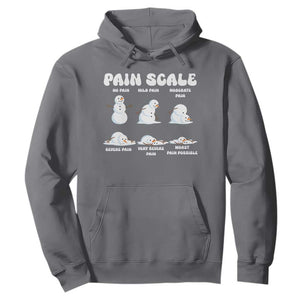 Funny Snowman Pain Scale Christmas Hoodie Melting Snowman Holiday Humor TS02 Charcoal Print Your Wear