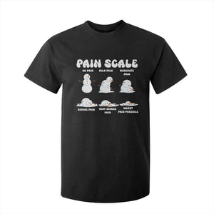 Funny Snowman Pain Scale Christmas T Shirt For Kid Melting Snowman Holiday Humor TS02 Black Print Your Wear