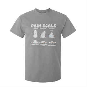 Funny Snowman Pain Scale Christmas T Shirt For Kid Melting Snowman Holiday Humor TS02 Sport Gray Print Your Wear