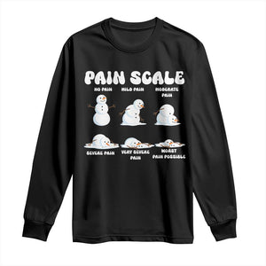 Funny Snowman Pain Scale Christmas Long Sleeve Shirt Melting Snowman Holiday Humor TS02 Black Print Your Wear