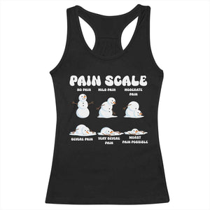 Funny Snowman Pain Scale Christmas Racerback Tank Top Melting Snowman Holiday Humor TS02 Black Print Your Wear