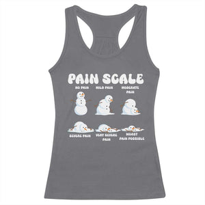 Funny Snowman Pain Scale Christmas Racerback Tank Top Melting Snowman Holiday Humor TS02 Charcoal Print Your Wear