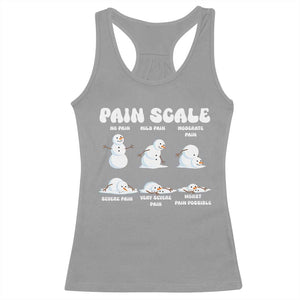 Funny Snowman Pain Scale Christmas Racerback Tank Top Melting Snowman Holiday Humor TS02 Sport Gray Print Your Wear