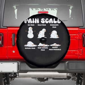 Funny Snowman Pain Scale Christmas Spare Tire Cover Melting Snowman Holiday Humor TS02 Black Print Your Wear