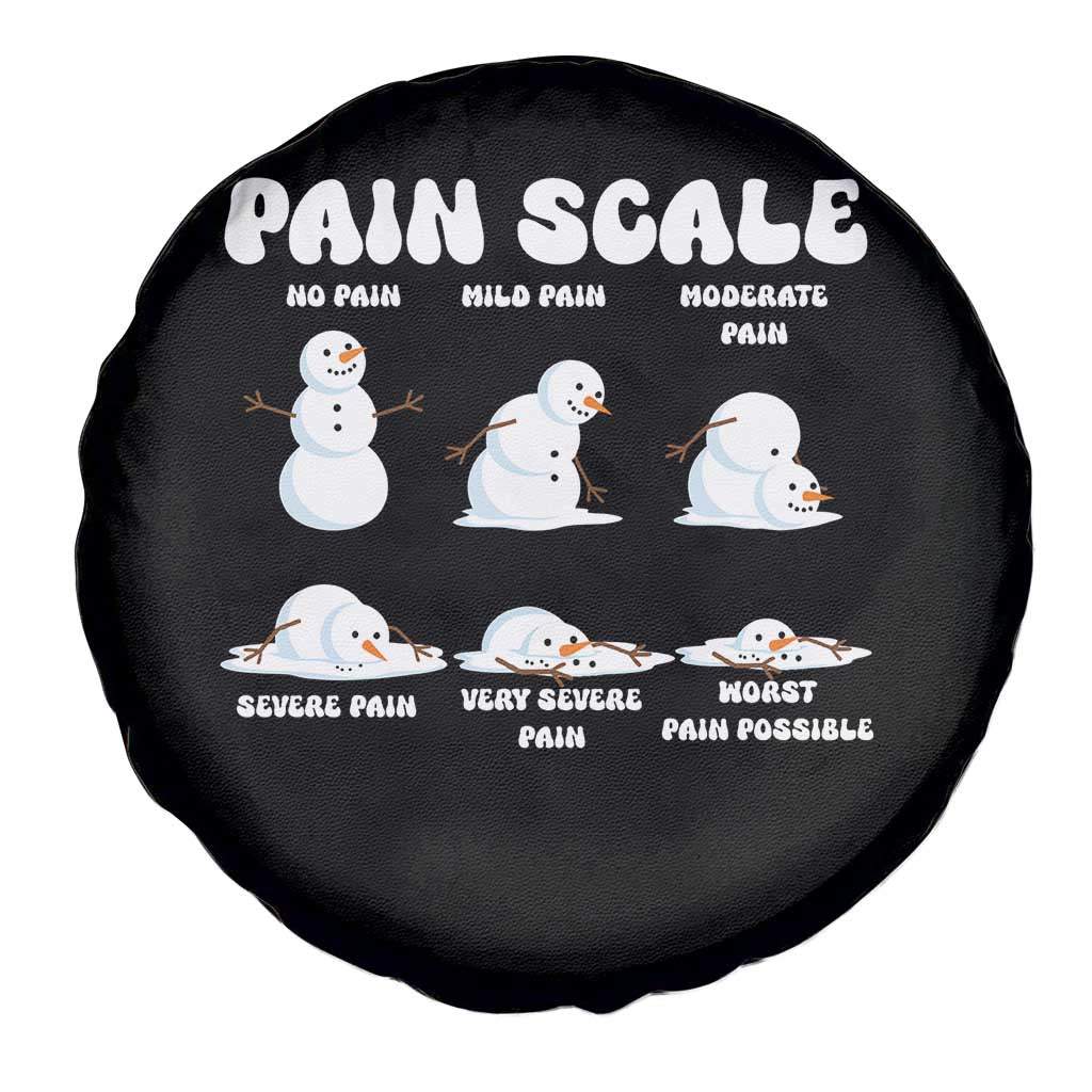 Funny Snowman Pain Scale Christmas Spare Tire Cover Melting Snowman Holiday Humor TS02 Print Your Wear