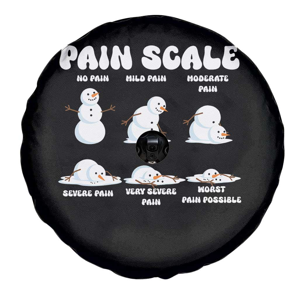 Funny Snowman Pain Scale Christmas Spare Tire Cover Melting Snowman Holiday Humor TS02 Print Your Wear