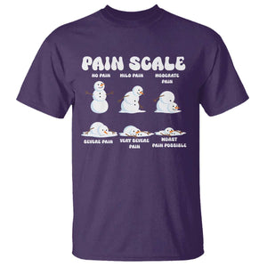 Funny Snowman Pain Scale Christmas T Shirt Melting Snowman Holiday Humor TS02 Purple Print Your Wear