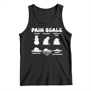 Funny Snowman Pain Scale Christmas Tank Top Melting Snowman Holiday Humor TS02 Black Print Your Wear