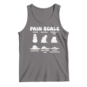 Funny Snowman Pain Scale Christmas Tank Top Melting Snowman Holiday Humor TS02 Deep Heather Print Your Wear