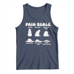 Funny Snowman Pain Scale Christmas Tank Top Melting Snowman Holiday Humor TS02 Navy Print Your Wear