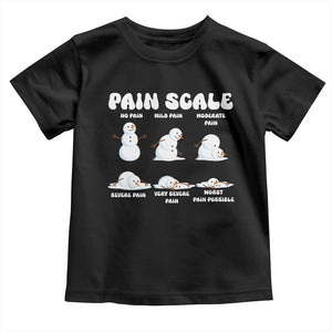 Funny Snowman Pain Scale Christmas Toddler T Shirt Melting Snowman Holiday Humor TS02 Black Print Your Wear