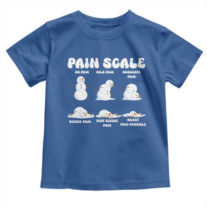 Funny Snowman Pain Scale Christmas Toddler T Shirt Melting Snowman Holiday Humor TS02 Royal Blue Print Your Wear
