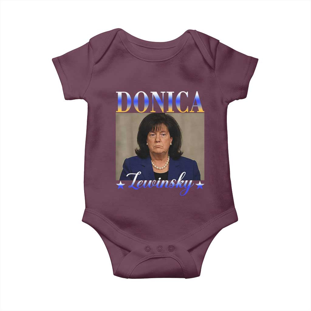 Donica Lewinsky Meme Baby Onesie Viral Trump Parody Scandal Internet Humor TS02 Maroon Print Your Wear