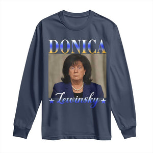 Donica Lewinsky Meme Long Sleeve Shirt Viral Trump Parody Scandal Internet Humor TS02 Navy Print Your Wear