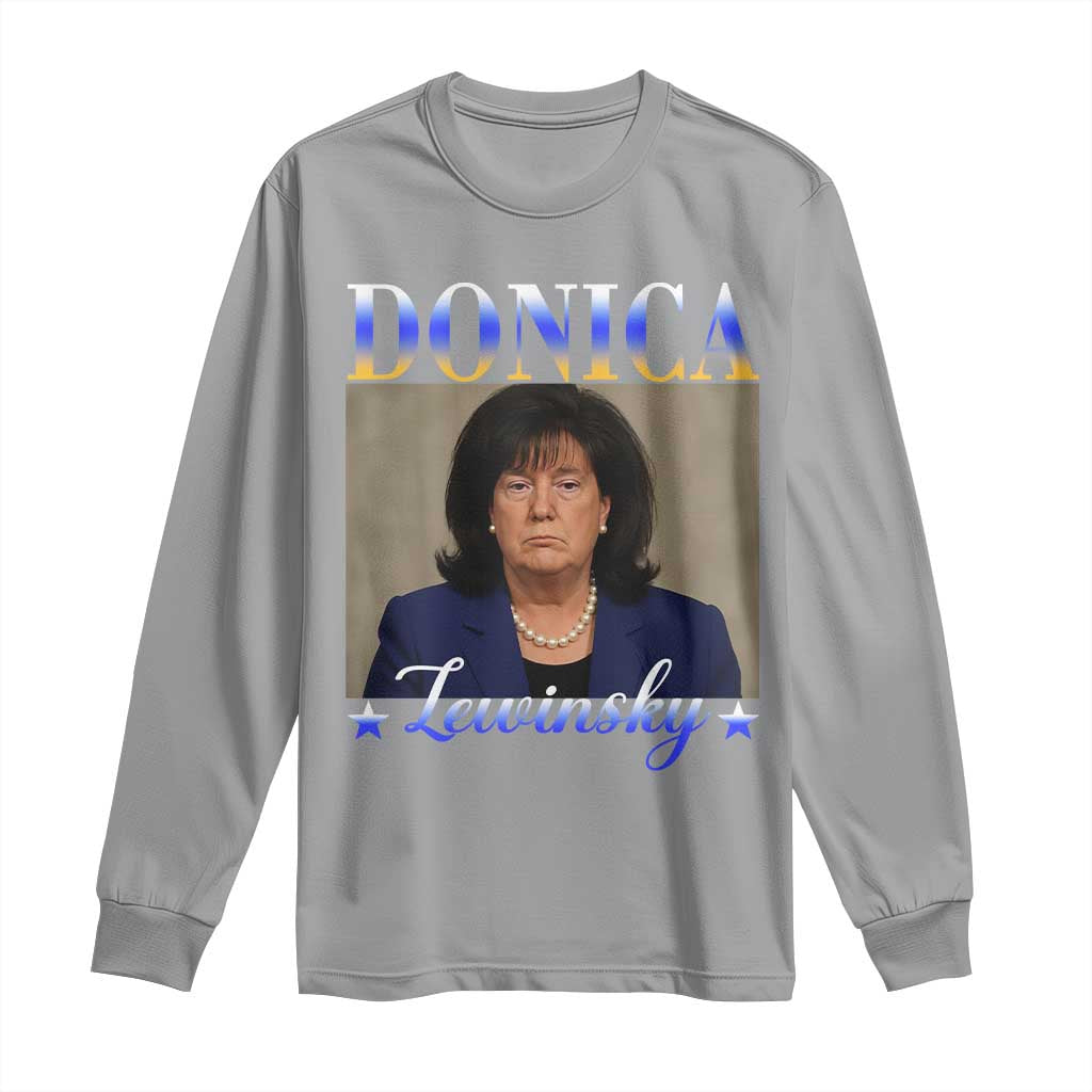 Donica Lewinsky Meme Long Sleeve Shirt Viral Trump Parody Scandal Internet Humor TS02 Sport Gray Print Your Wear
