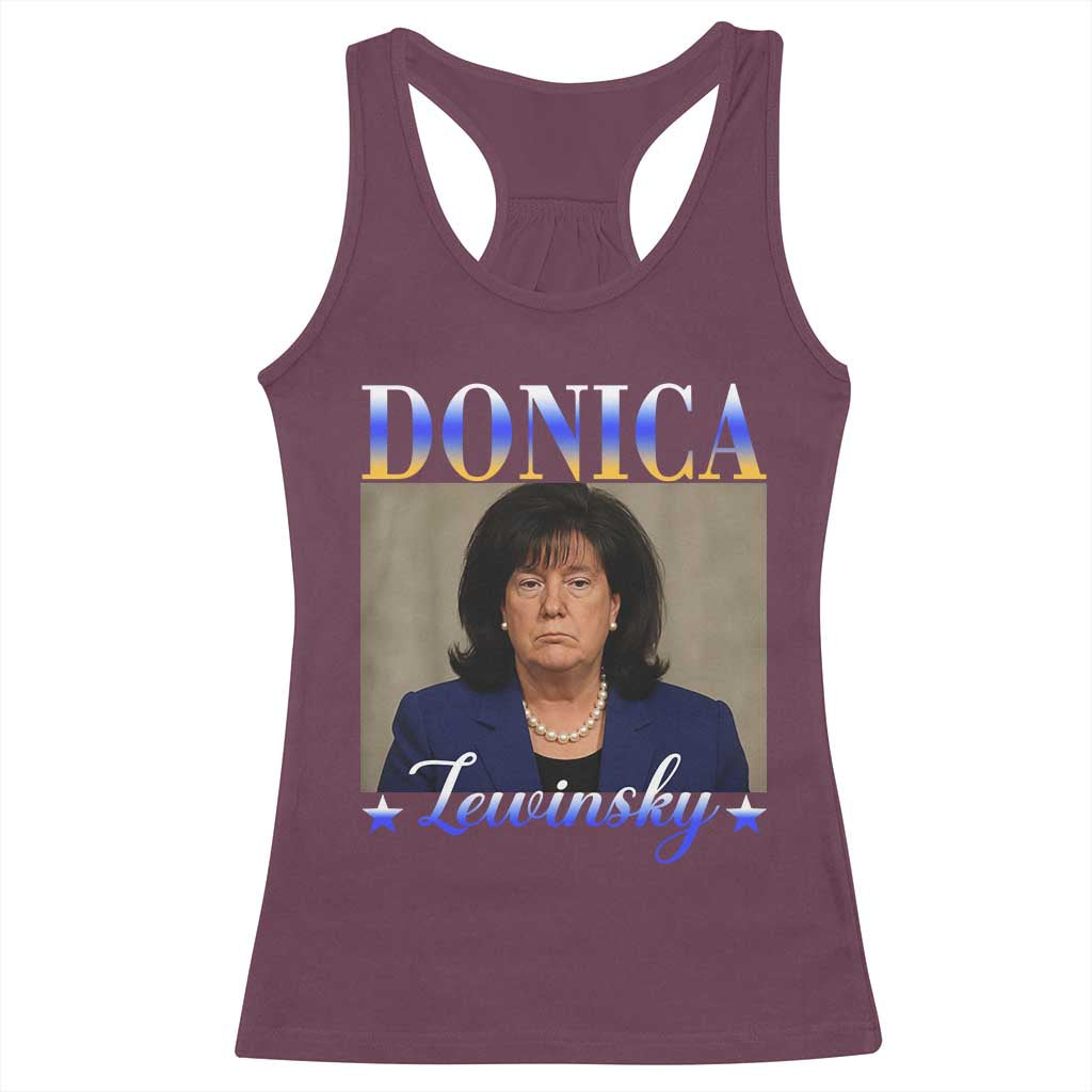 Donica Lewinsky Meme Racerback Tank Top Viral Trump Parody Scandal Internet Humor TS02 Maroon Print Your Wear
