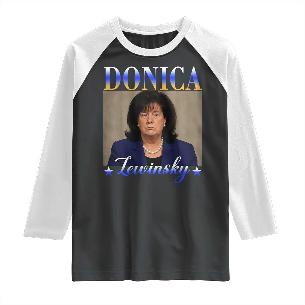 Donica Lewinsky Meme Raglan Shirt Viral Trump Parody Scandal Internet Humor TS02 Black White Print Your Wear