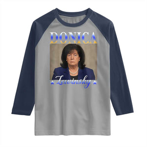 Donica Lewinsky Meme Raglan Shirt Viral Trump Parody Scandal Internet Humor TS02 Sport Gray Navy Print Your Wear
