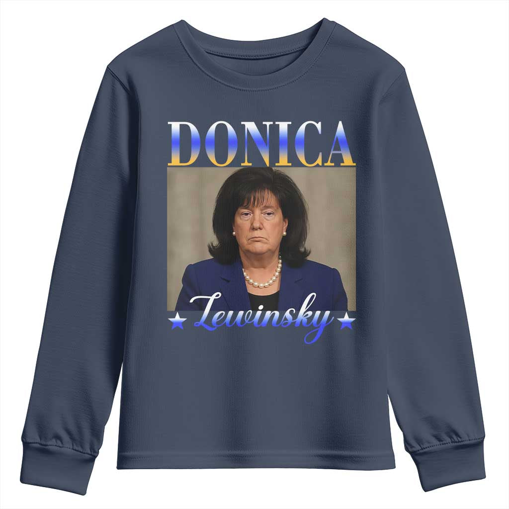 Donica Lewinsky Meme Youth Sweatshirt Viral Trump Parody Scandal Internet Humor TS02 Navy Print Your Wear