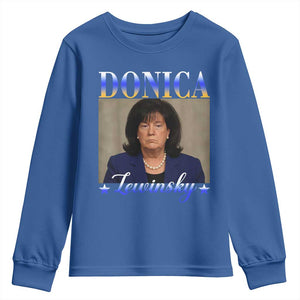 Donica Lewinsky Meme Youth Sweatshirt Viral Trump Parody Scandal Internet Humor TS02 Royal Blue Print Your Wear