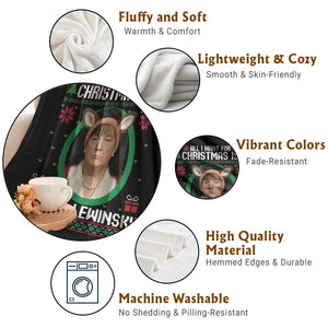 All I Want for Christmas Is Donica Lewinsky Throw Blanket Funny Holiday Trump Meme Political Roast Season TS02 Print Your Wear