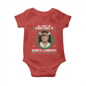 All I Want for Christmas Is Donica Lewinsky Baby Onesie Funny Holiday Trump Meme Political Roast Season TS02 Red Print Your Wear