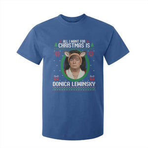 All I Want for Christmas Is Donica Lewinsky T Shirt For Kid Funny Holiday Trump Meme Political Roast Season TS02 Royal Blue Print Your Wear