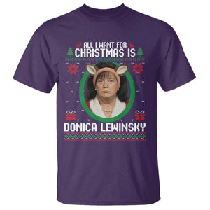 All I Want for Christmas Is Donica Lewinsky T Shirt Funny Holiday Trump Meme Political Roast Season TS02 Purple Print Your Wear