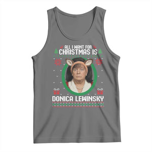All I Want for Christmas Is Donica Lewinsky Tank Top Funny Holiday Trump Meme Political Roast Season TS02 Black Heather Print Your Wear