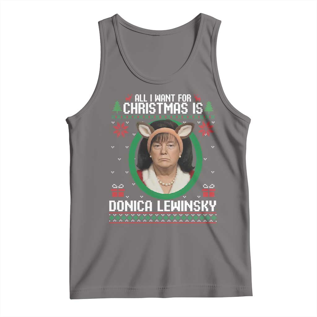 All I Want for Christmas Is Donica Lewinsky Tank Top Funny Holiday Trump Meme Political Roast Season TS02 Deep Heather Print Your Wear