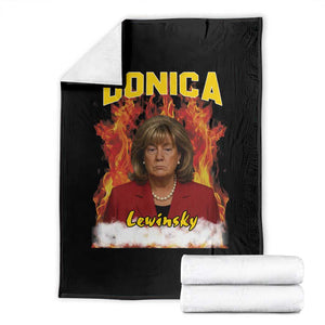 Donica Lewinsky Fire Trump Meme Throw Blanket Viral Scandal Parody Political Roast Vibes TS02 Black Print Your Wear